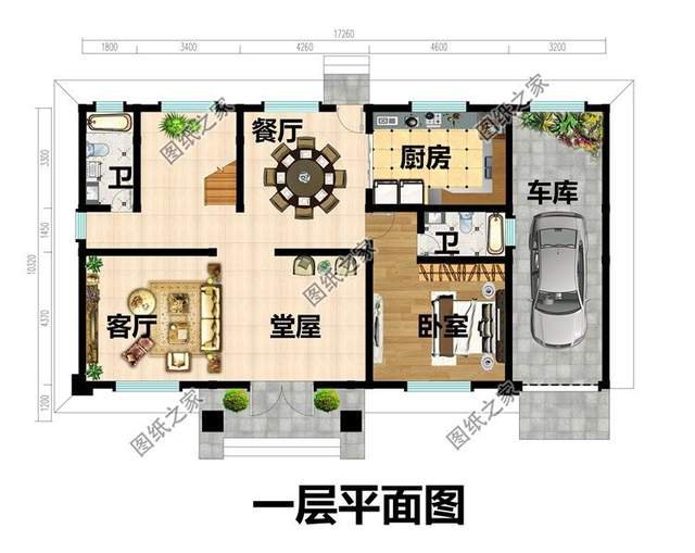 带车库的三层自建房设计，实用与美观兼备，空间利用合理