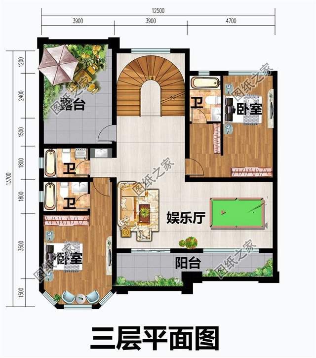 带车库的三层自建房设计，实用与美观兼备，空间利用合理