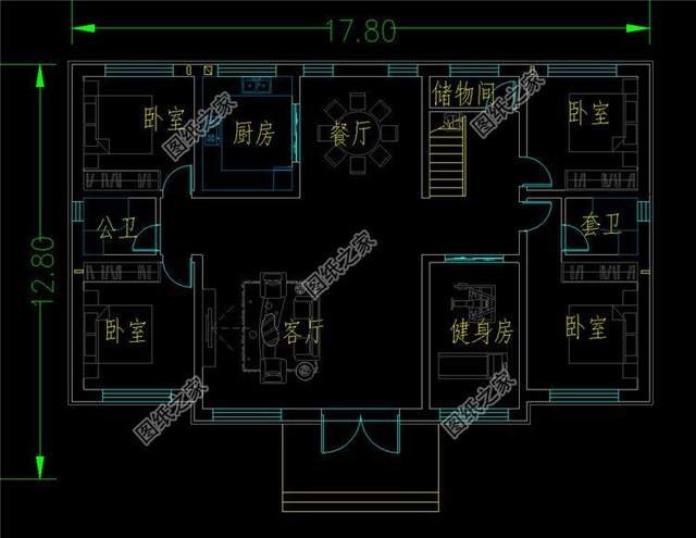 对称型农村别墅设计，精致耐看，长在国人的审美观上