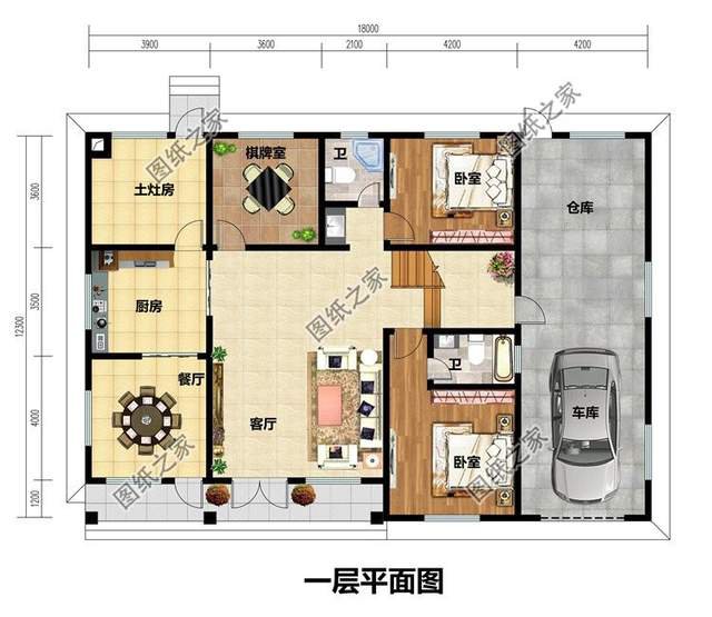 带车库的农村别墅设计，真正实用的户型，省钱实用还方便