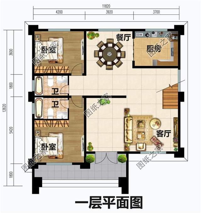 平屋顶农村别墅设计，兼顾美观与实用，北方建房推荐