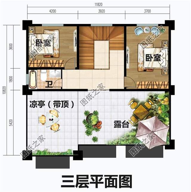 平屋顶农村别墅设计，兼顾美观与实用，北方建房推荐