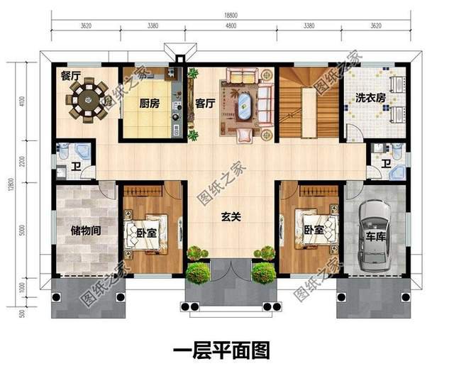 三层带地下室农村别墅，增加使用空间，既防潮还能储物