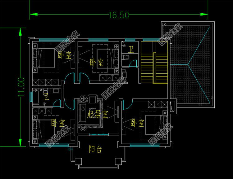 实用型二层别墅设计图,简单大方最耐看,16.