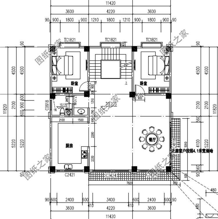 五层11x11.8米别墅设计方案四层