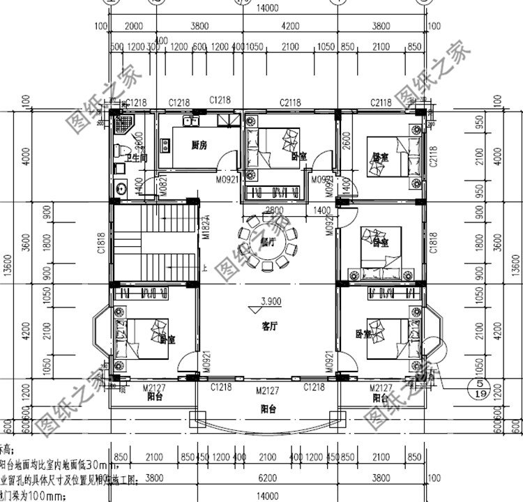 五层豪华典雅别墅设计图二层