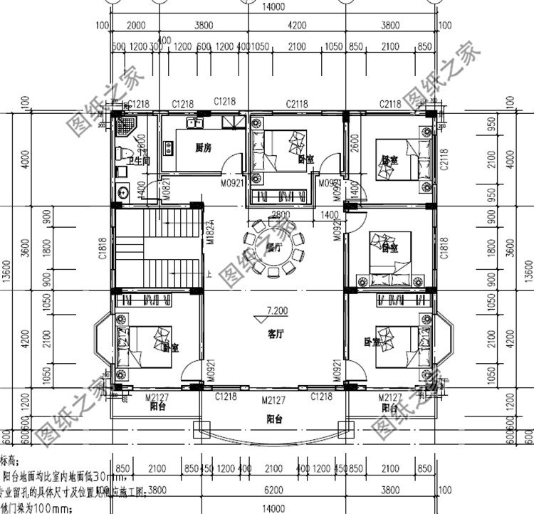 五层豪华典雅别墅设计图三层
