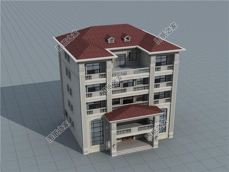 五层独栋别墅设计图鸟瞰图