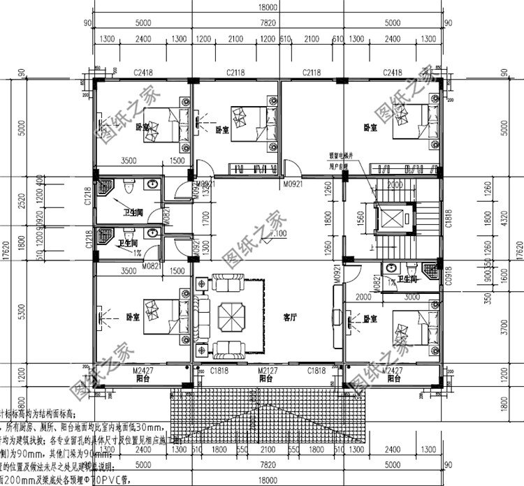 五层独栋别墅设计图三层