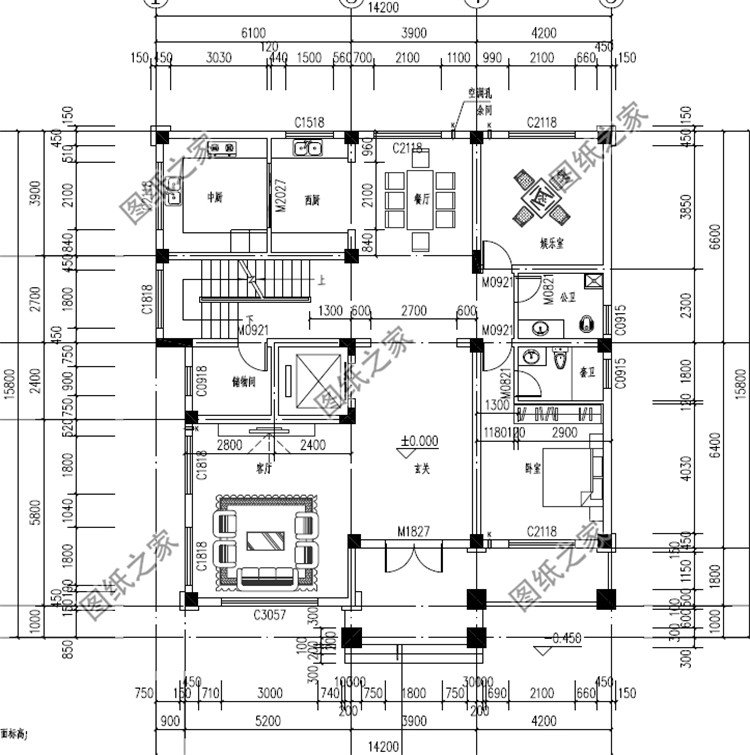 188平方的大别墅设计图一层