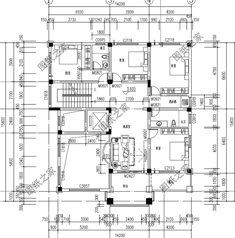188平方的大别墅设计图二层