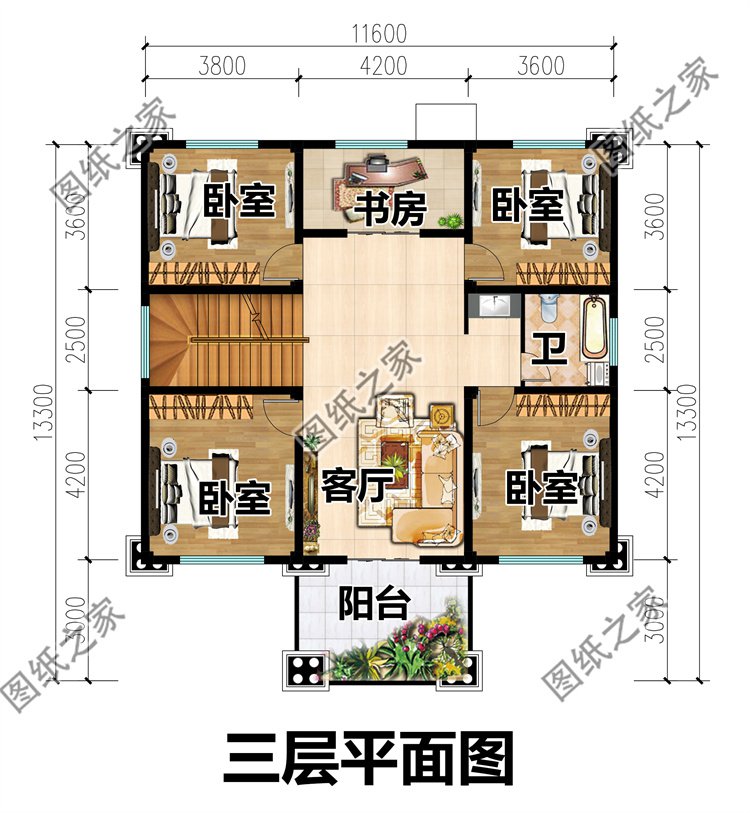 带架空层（做车库）欧式小别墅设计图