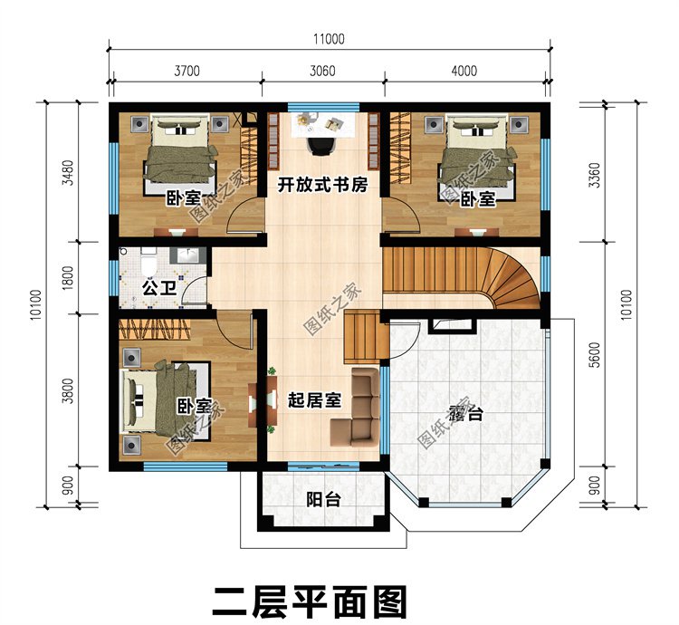 二层农村必盖户型设计图3