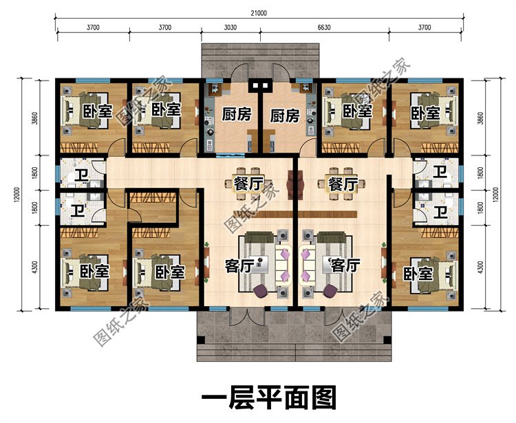 自建一层双拼别墅2