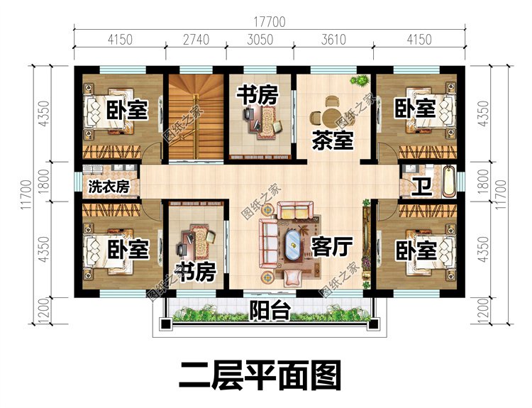 二层自建房别墅设计图3