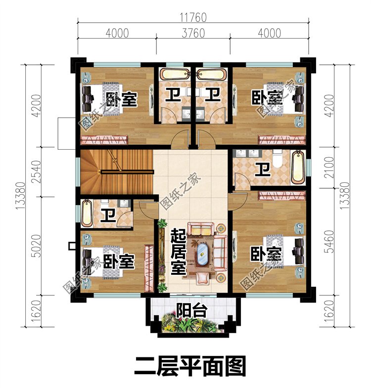 对称设计二层欧式别墅3