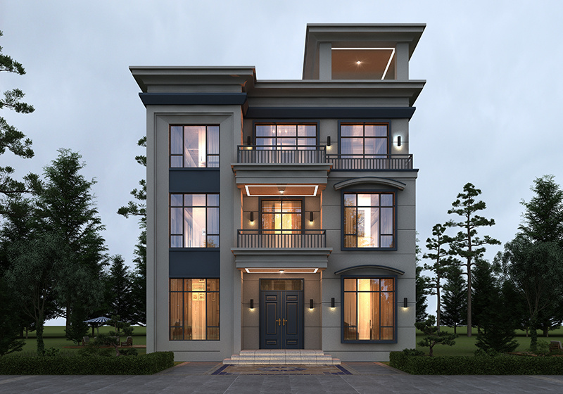 简约时尚现代风农村自建房设计图，11米乘12米，美得不像话！