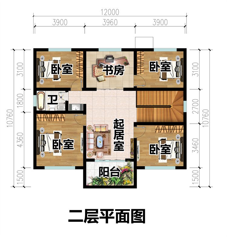 二层新中式自建房设计图3