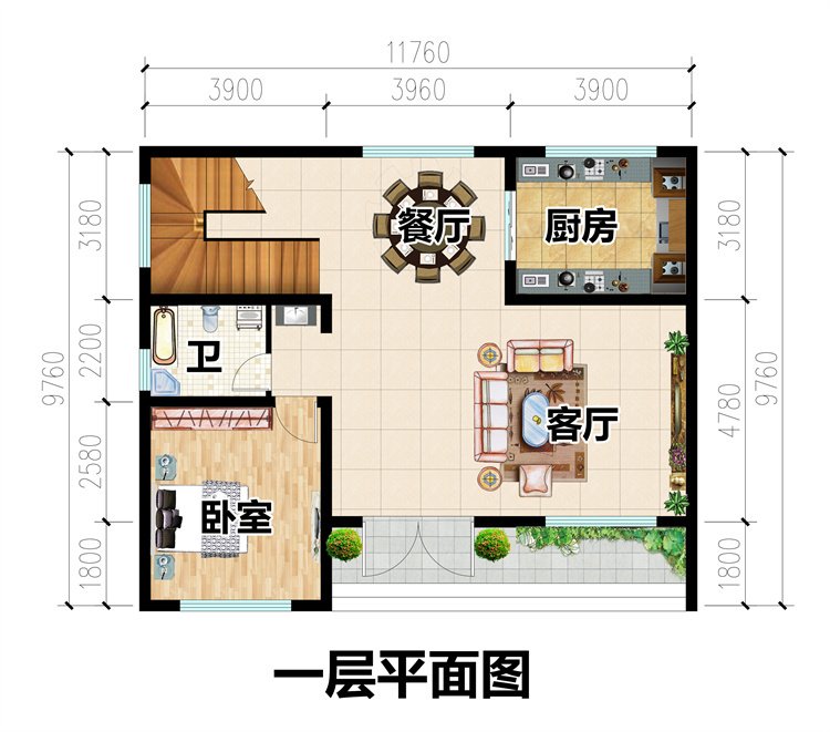 中式徽派田园二层设计方案2