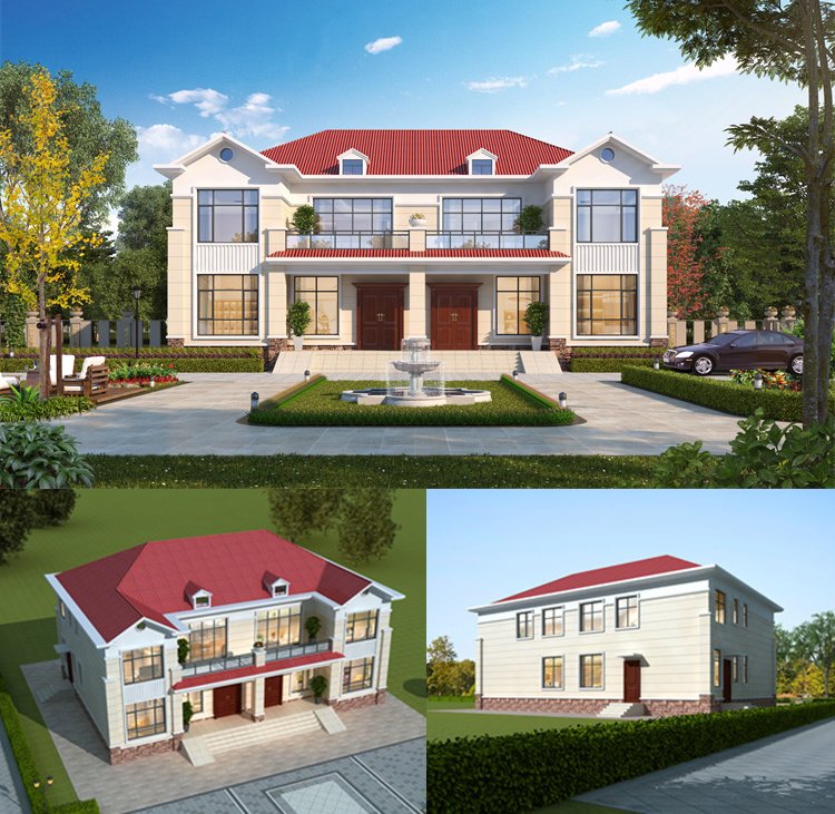 二层新款双拼别墅设计图1