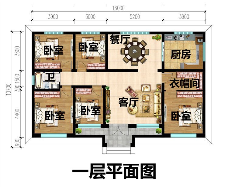 农村一层简单小瓦房设计图2