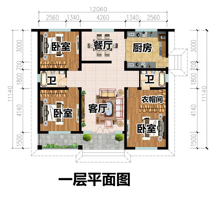 一层农村自建房设计图2