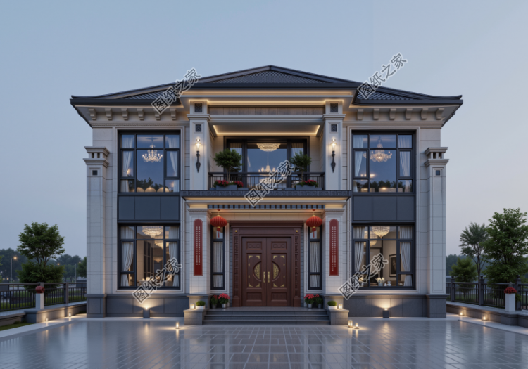 最新自建小楼二层农村别墅设计图，大气好看，13米乘14米