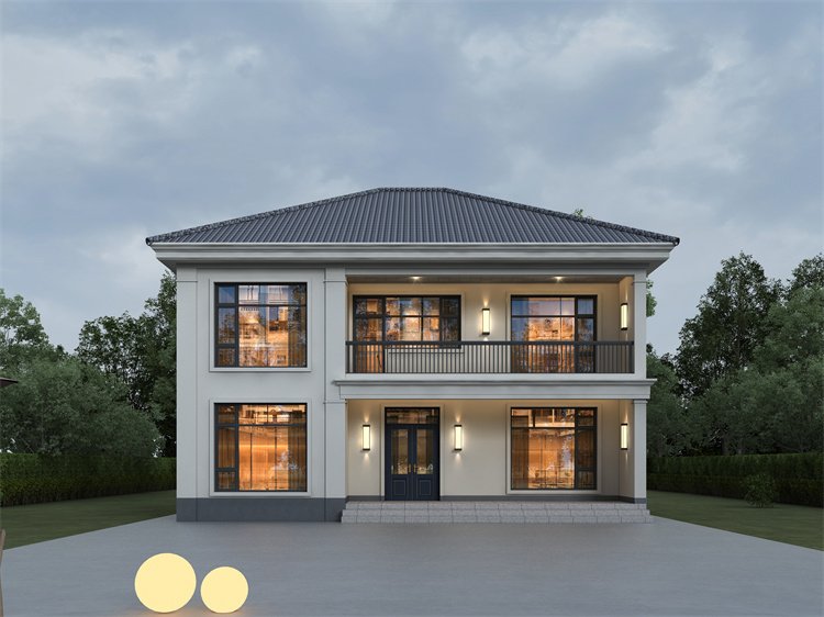 简单大气农村二层自建房，开间12米，进深10米