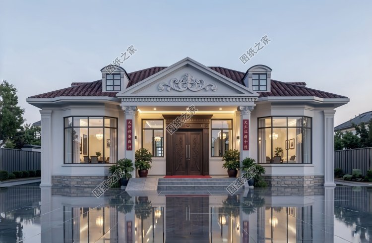 开间13米一层小别墅设计图,农村自建平房经典户型