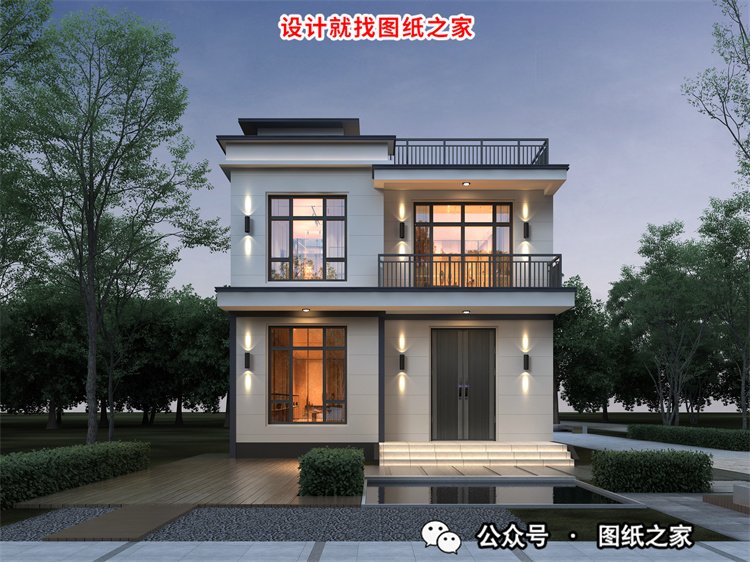 超好看的平顶二层楼图片大全，比坡屋顶更经济实惠！