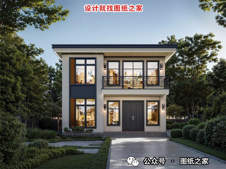 超好看的平顶二层楼图片大全，比坡屋顶更经济实惠！