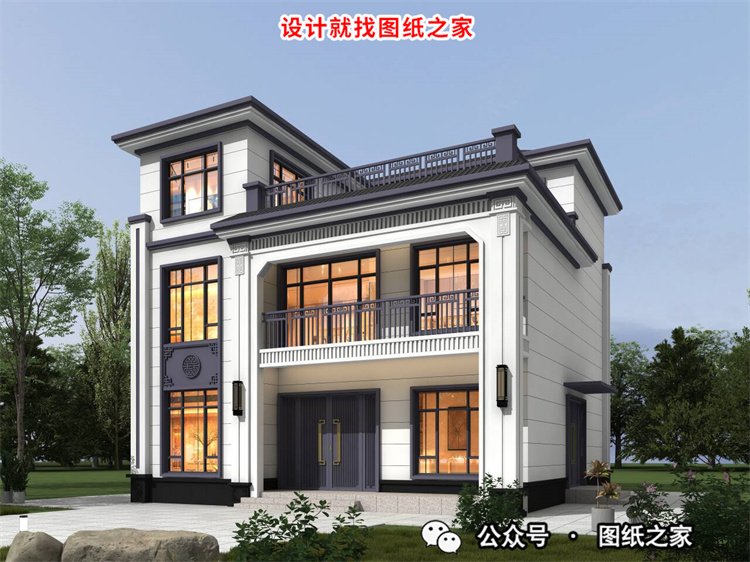 这8款三层平屋顶楼房设计图太美了，一点不输给坡屋顶别墅