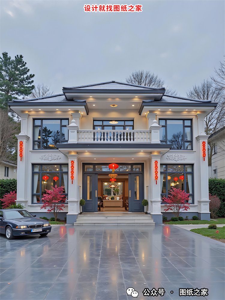 农村三间两层楼房设计图，符合80后的审美，年轻人建房不用愁了