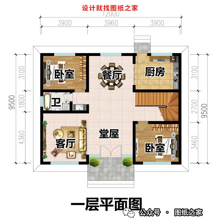 农村三间两层楼房设计图，符合80后的审美，年轻人建房不用愁了