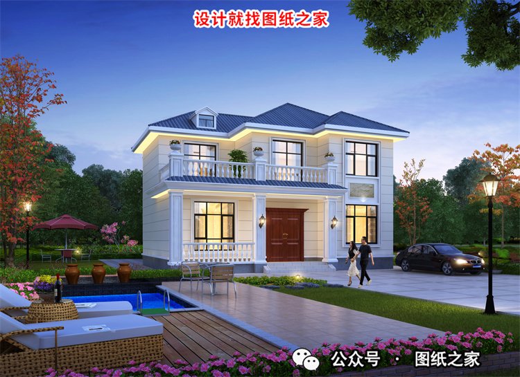 农村三间两层楼房设计图，符合80后的审美，年轻人建房不用愁了