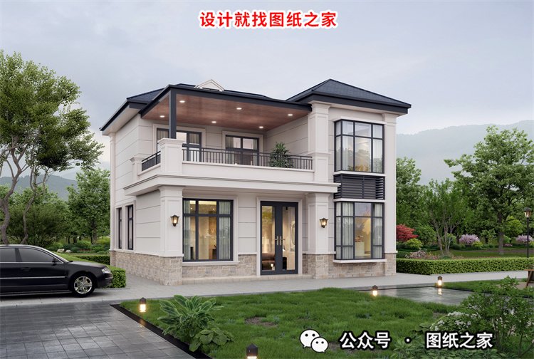 农村三间两层楼房设计图，符合80后的审美，年轻人建房不用愁了