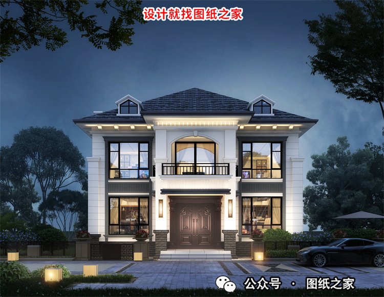 农村三间两层楼房设计图，符合80后的审美，年轻人建房不用愁了