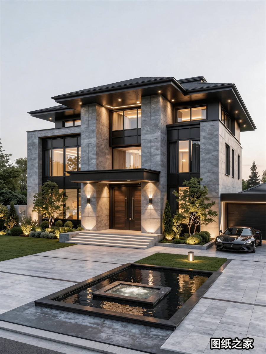 新中式雅居，极简现代带东方风骨 - 别墅设计效果图