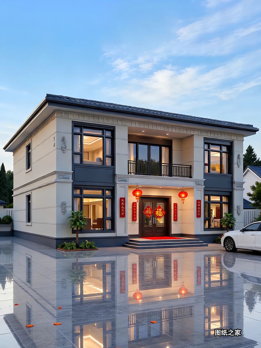 不用复杂造型，这样的自建房越住越舒服 - 别墅设计效果图
