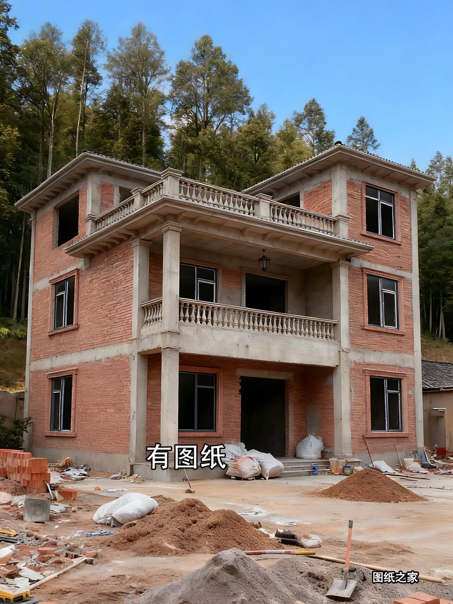 坡屋顶自建房，防雨隔热更耐用 - 别墅设计效果图