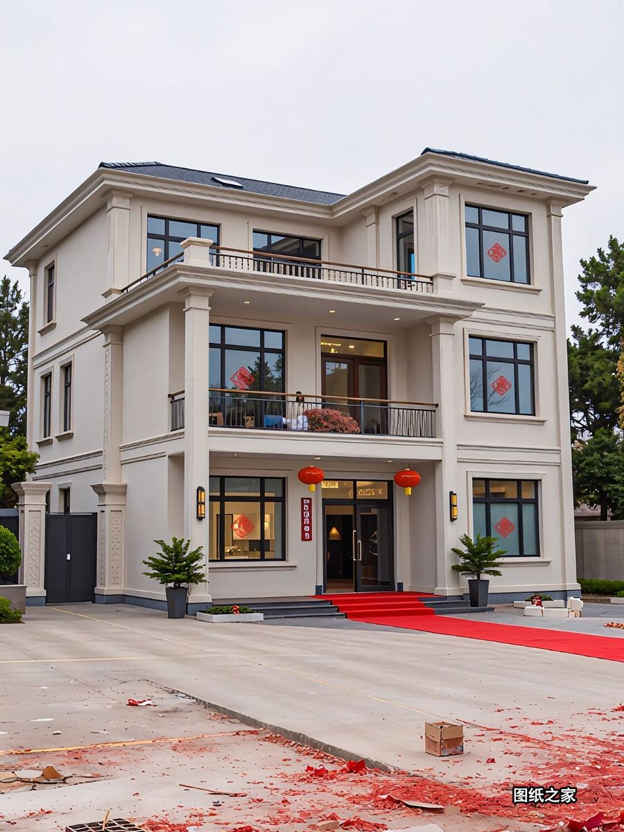 乡下建一栋简欧别墅，低调又有气场 - 别墅设计效果图