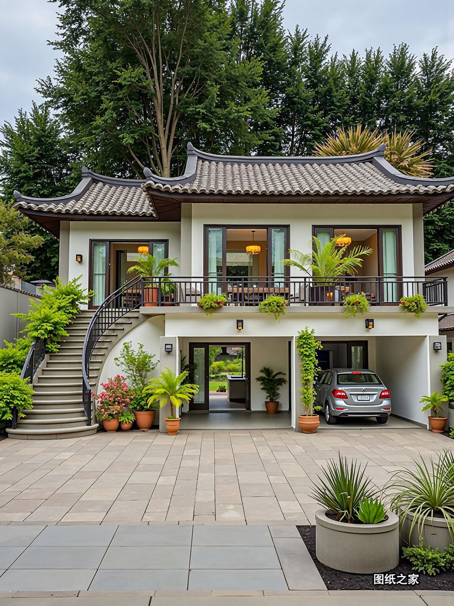 中式宅院一建成，烟火气与格调都有 - 别墅设计效果图