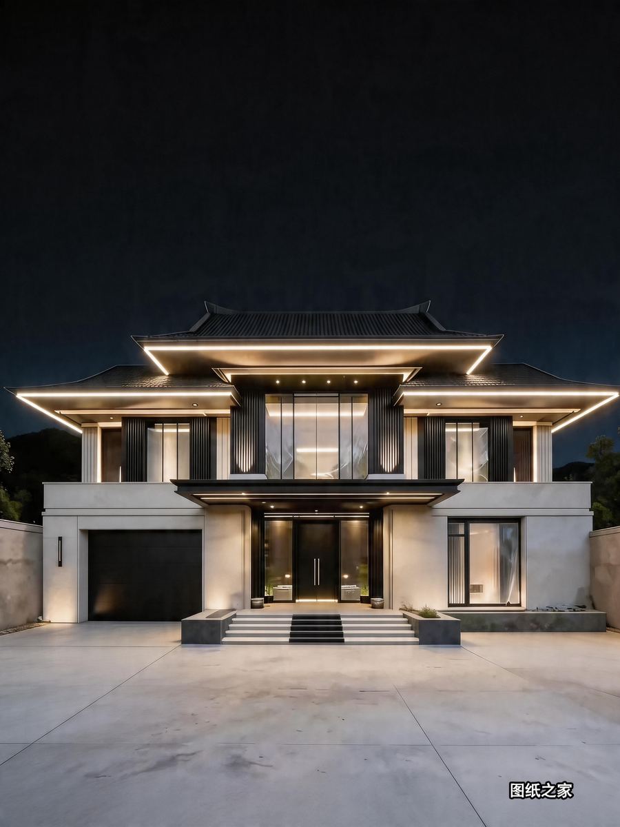  三代同堂的户型，住着宽敞不拥挤 - 别墅设计效果图