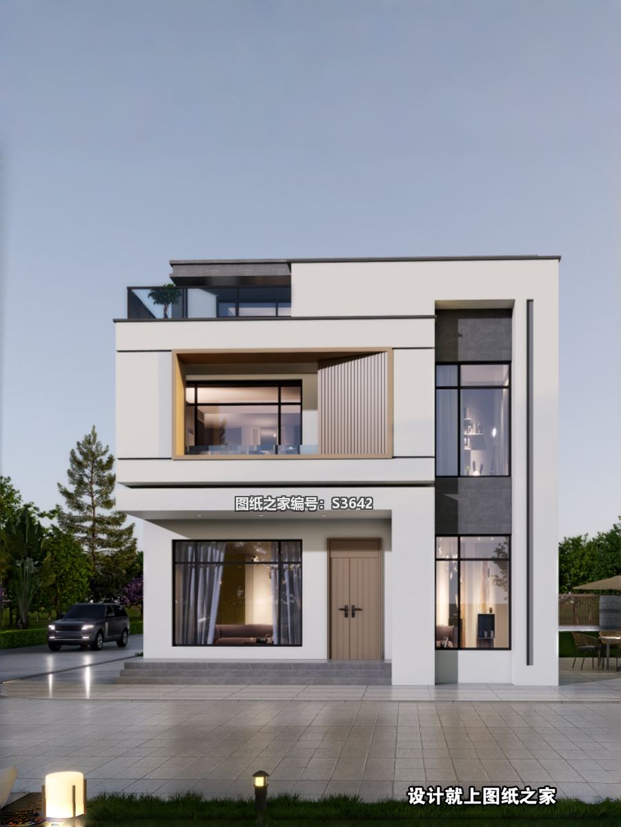 现代简约二层别墅，低调上档次 - 别墅设计效果图