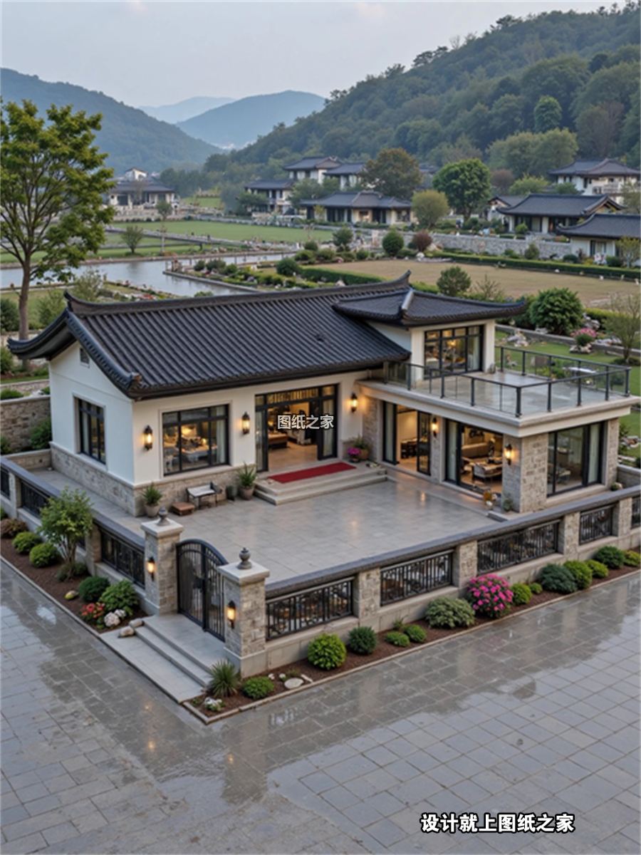 乡村自建别墅，氛围感拉满 - 别墅设计效果图