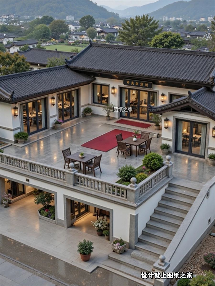 国风乡村自建房，高级又大气 - 别墅设计效果图