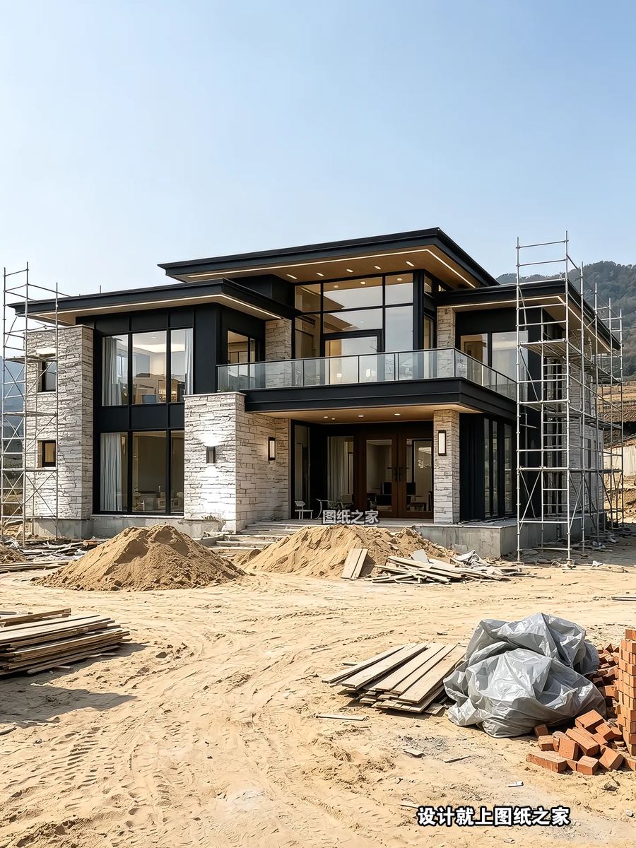 现代风乡村自建房，高级感直接拉满 - 别墅设计效果图